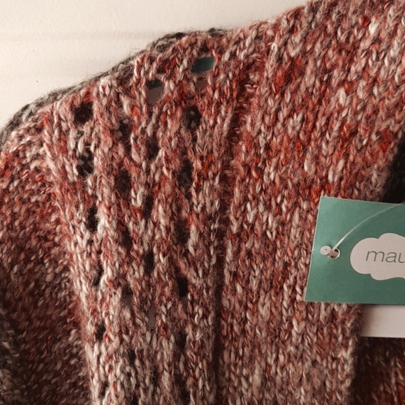 Maurices Open Front Cardigan Peach/Gray Size M NWT - Picture 3 of 9